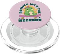 Rolling Into The Weekend Skateboard Grenouille Kawaii Mignon Drôle PopSockets PopGrip pour MagSafe