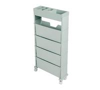Rolling Libring, Livre Organisateur Cart de Livre Movable Storage Book Biblics Mobile Bibliothèque Mobile 5 Niveaux Carte Utilitaire pour la Maison Bureau d'études de Salon de Salon, (Blue)