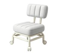 Rolling Low Stool - Thicken Pad Bench with Backrest Short Stool With Wheels