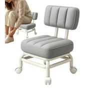 Rolling Low Stool - Waterproof Swivel Seat, Thick Padded Bench, Compact Top | Workshop Mechanic Stool - Cushioned for Mobility, Steel Frame | Vinyl Cover, 360 Degree Rotation for Garage Repair