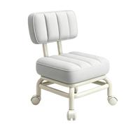 Rolling Low Stool - Waterproof Swivel Seat, Thick Padded Bench, Compact Top | Workshop Mechanic Stool - Cushioned for Mobility, Steel Frame | Vinyl Cover, 360 Degree Rotation for Garage Repair