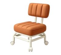 Rolling Low Stool - Waterproof Swivel Seat, Thick Padded Bench, Compact Top | Workshop Mechanic Stool - Cushioned for Mobility, Steel Frame | Vinyl Cover, 360 Degree Rotation for Garage Repair