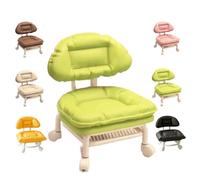 Rolling Low Stool with Backrest,Padded Seat & 360° Swivel Silent-Glide Chair,Rolling Backrest Chair with Wheels for Home,Office,Shop,Garage,Library,Workshops