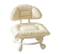 Rolling Low Stool with Backrest,Padded Seat & Silent Casters,360° Swivel | 360° Swivel Silent Glide Chair,Cloud Comfort Swivel Stool with Back,Rolling Backrest Chair with Wheel for Home,Office,Library