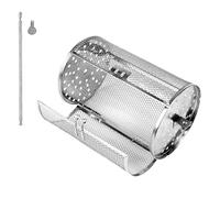 Rolling Panier de barbecue rotatif en acier inoxydable pour la cuisson en plein air - Panier de friteuse à air multifonction pour barbecue, frites, noix,