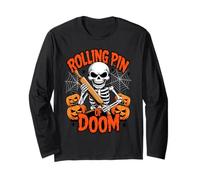 Rolling Pin of Doom Funny Baking Skeletons Halloween Manche Longue