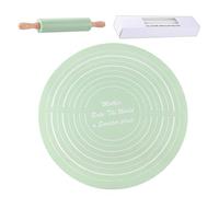 Rolling Pin with Silicone Baking Mats | Non-Stick Baking Rollers Set for Professional Dough Rolling | Perfect for Fondant, Pasta, and Dough with Easy-Clean Silicone Mats