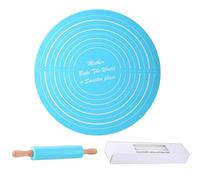 Rolling Pin with Silicone Baking Mats | Non-Stick Baking Rollers Set for Professional Dough Rolling | Perfect for Fondant, Pasta, and Dough with Easy-Clean Silicone Mats