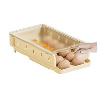 Rolling Space-Saving, Compact Egg Holder, 11.02x3.54x2.76 Inches Dispenser with Slanted Track, Sturdy PP Organizer, Kitchen Supply with Auto Rolling Style, Home Cooks for Daily Cooking