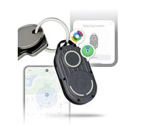 Rolling Square AirNotch Pro Dual - Smart Tag Android et Apple Compatible avec Apple Find My et Google Android Find Hub, Tracker Porte Clef Bluetooth avec Piles Remplaçables Son Fort - Traceur Gris