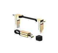 Rolling Square inCharge X - Porte Clé avec Câble USB c Charge Rapide, 100W - Chargeur USB c Universel 6 en 1 avec Cable USB c/a + Cable Lightning et Micro USB, Idéal comme Cadeau Homme, Gold