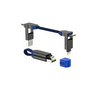 Rolling Square inCharge X - Câble de charge USB C, câble Lightning pour smartphone, câble universel 6 en 1, prise USB, bleu, 100 W