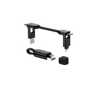 Rolling Square inCharge X - USB C Charger Cable, Lightning Cable for Smartphone, Universal Cable Charger 6 in 1, USB Plug, Black, 100W