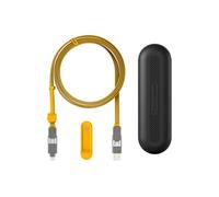 Rolling Square inCharge XL 200cm - Cable Usb c Charge Rapide, 100W - Chargeur Usb c Universel 6 en 1 pour Appareils Mobiles avec Usb c + Cable Lightning et Micro Usb, Idéal comme Cadeau Homme, Jaune