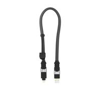Rolling Square inCharge XL 30cm - Cable Usb c Charge Rapide, 100 W - Chargeur Usb c Universel 6 en 1 pour Appareils Mobiles avec Usb c + Cable Lightning et Micro Usb, Idéal comme Cadeau Homme, Noir