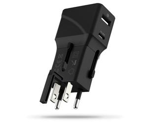 Rolling Square Pocket Travel Charger - Adaptateur Prise Universelle de Poche avec Prise USB C et A, Adaptateur Voyage Accessoires Compatible avec Prises 200 Pays US EU UK AU, Chargeur Usb Multiple 20W