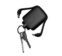 Rolling Square TAU - Power Bank avec Porte Clé, 5V Batterie Externe Portable avec Cable USB c et Cable Lightning + Micro USB - Powerbank USB c, Batterie Charge Externe, Magnétique et Compacte, Noir