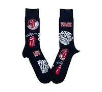 Rolling Stones Chaussettes Band Logos Officiel Unisex Noir (Uk Size 7.5 - 11.5) 6 Paires