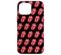 Rolling Stones Classic Tongue Logo Repeat Noir Coque pour iPhone 16 Pro Max