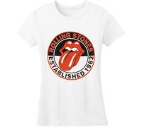 Rolling Stones EST 1962 T-Shirt, Blanc-Blanc, 38 Femme