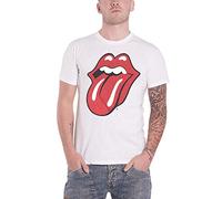 Rolling Stones The Classic Tongue with Soft Hand Inks T-Shirt, Blanc, XL Homme