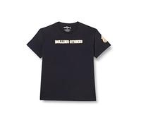Rolling Stones The Logo & Tongue with Applique Motifs T-Shirt, Bleu, L Homme