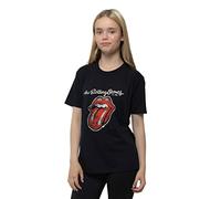 Rolling Stones The T-shirt Langue en Coton pour Enfants/Filles, Noir , 11-12 ans