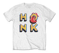 Rolling Stones the - T-Shirt # M Unisex White # Honk Letters [Import]