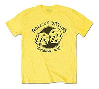 Rolling Stones The T Shirt Tumbling Dice Band Logo Nouveau Officiel Jaune Size L