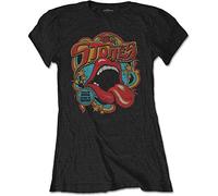 Rolling Stones - the - T-Shirt # XXL Black Femmina # Retro 70s Vibe [Import]
