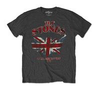 Rolling Stones The Union Jack US Map T-Shirt, Gris, L Homme