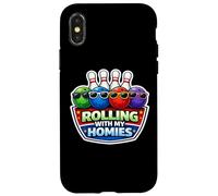 Rolling with My Homies Boule de Bowling Amusante Équipe Amis Coque pour iPhone X/XS