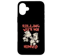Rolling with My Homies Patins à roulettes rétro Style Rue Coque pour iPhone 16 Plus