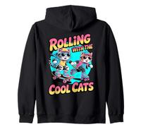 Rolling with The Cool Cats Patineur à roulettes félin Sweat à Capuche