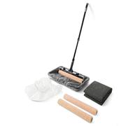 ROLLINGDOG Ensemble de rouleau de peinture de 45,7 cm - Grand bac à peinture avec 3 doublures de bac, manches de rouleau de peinture en microfibre (lot de 3) avec cadre de rouleau, tige d’extension