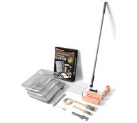 ROLLINGDOG Kit de 18 rouleaux de peinture avec manche d'extension de 7,6 cm et 22,9 cm en microfibre, pinceaux angulaires, plateau de peinture et doublures pour peinture murale, plafond et maison