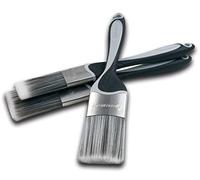 ROLLINGDOG Lot de 3 pinceaux ovales professionnels de 3,8 cm, 5,1 cm, 6,3 cm pour cadre de fenêtre, bordure, coin, plinthes, bordure brillante