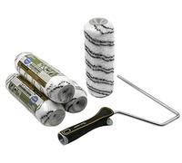 ROLLINGDOG Lot de 5 rouleaux de peinture de maçonnerie de 22,9 cm avec 4 housses de rouleau de peinture de 18 mm de long pour peindre les murs rugueux et les plafonds