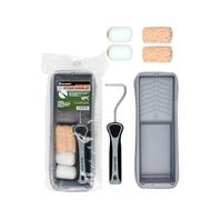 ROLLINGDOG Lot de 6 Petit Rouleau Peinture en Mousse de avec 4 Recharges avec Plateau, pour Varnis, pour Surfaces Métalliques ou en Bois, Portes, Murs