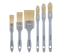 ROLLINGDOG Lot de 6 Petits pinceaux de Peinture pour Meubles, 3 pinceaux Plats et 3 pinceaux Ronds Pointus pour Peinture détaillée du Bois, Teinture, Vernis