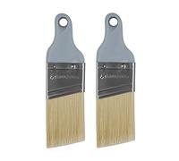 ROLLINGDOG Pinceau de finition petit 5,1 cm - avec manche court en caoutchouc facile à contrôler pour les petites zones de finition et les travaux de garniture (Paquet de 2)