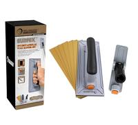 ROLLINGDOG Ponceuse manuelle pour cloison sèche avec filetage femelle, 6 pièces de papier abrasif en maille d'oxyde, poignée en caoutchouc, pour bois, cloison sèche, métal