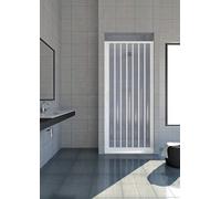Rollplast BVEN2LONCC28090 Cabine de douche à soufflet, en PVC, à un côté, porte unique, avec ouverture latérale, blanc/transparent, 90 cm x 185 cm