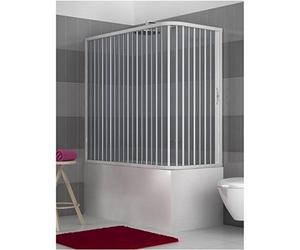 ROLLPLAST Cabine de baignoire en PVC à soufflet 2 côtés Porte Unique 70 x 160/170 x H150 cm