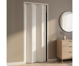 ROLLPLAST PINTO Porte pliante intérieure PINTO, modèle extra standard, en PVC, réversible et réglable, à monter soi-même, fabriquée Italie, ameublement, blanc 83 x 214 cm