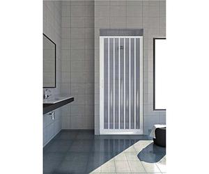 Rollplast Ven110AL Cabine de Douche à Soufflet, Dimensions 110 cm x H 185 cm, en PVC, à Un côté, Porte Unique, avec Ouverture latérale, Blanc