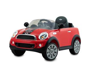 ROLLPLAY Voiture Électrique, Avec Télécommande, Fonction Marche Arrière, À partir de 3 Ans, Jusqu'à 35 kg, Batterie 6 Volts, Jusqu'à 4 km/h, MINI Cooper S Roadster, Rouge