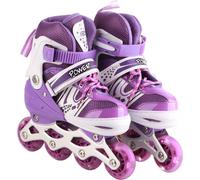Rollschuhe Kinder, Volllicht Flash Inline-Skates, 4 verstellbare Größen, Lila (Volllicht Einzelgröße), Verstellbar S (31-34)