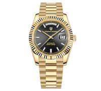 RollsTimi Pagani Design Hommes Automatique Calibre NH36A DD40 AR Mécanique Verre Saphir Étanche 100 Mètres PD-1783 Classic Casual Sport Watch (Or-Noir AT-1783)