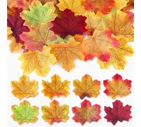ROLLWAY 400Pcs Feuilles d'érable Artificielles Multicolore Feuilles d'érable d'automne Fausses Feuilles Plante Automne Décoration Artificiels Automne Érable Feuilles pour Fête d'automne (400)